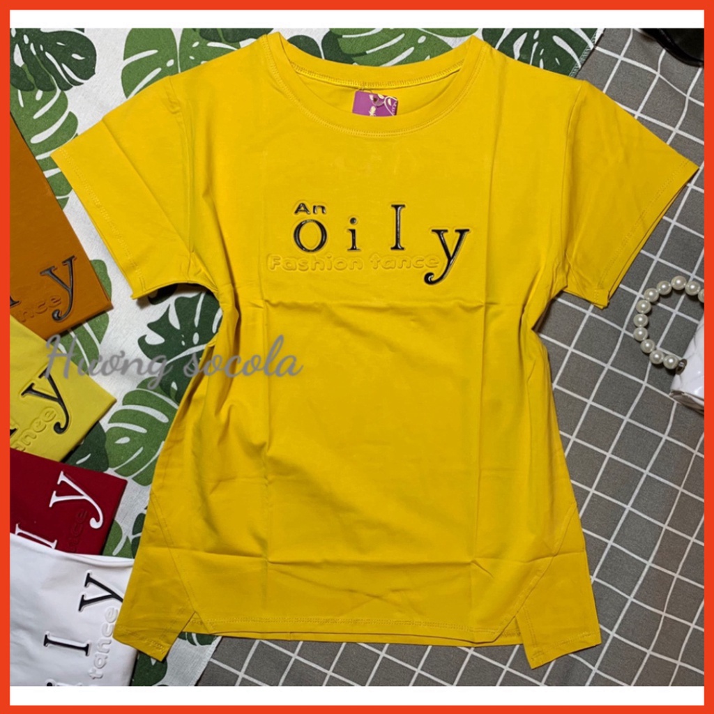 Áo thun trơn áo phông nữ dập nổi phom suôn vải cotton cao cấp loại 1