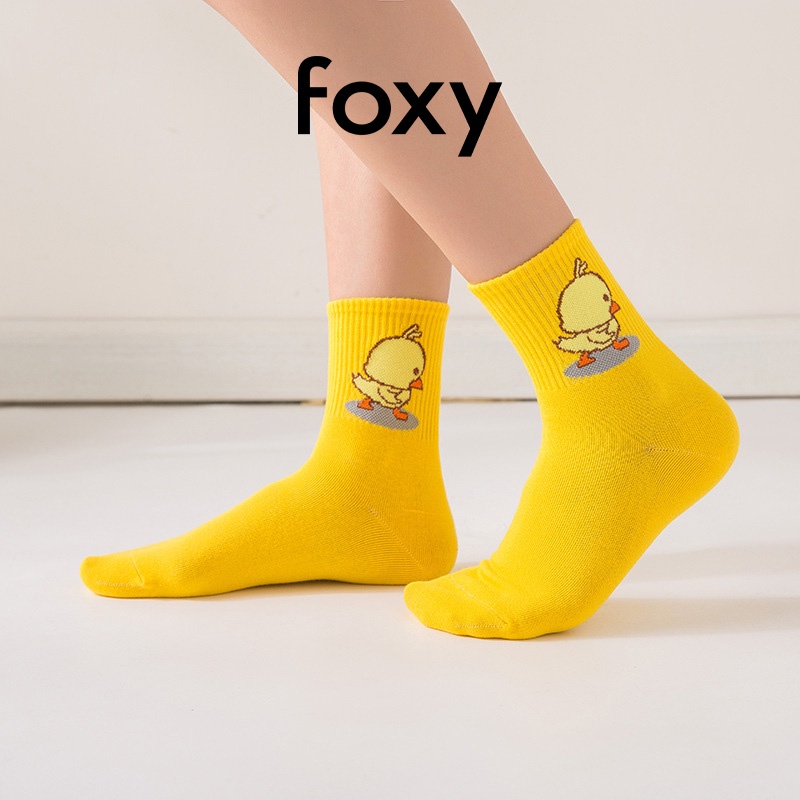 Tất Nữ Cổ Ngắn Vớ Nữ Cổ Ngắn Vịt Vàng Dễ Thương Hottrend Foxy - FOS019