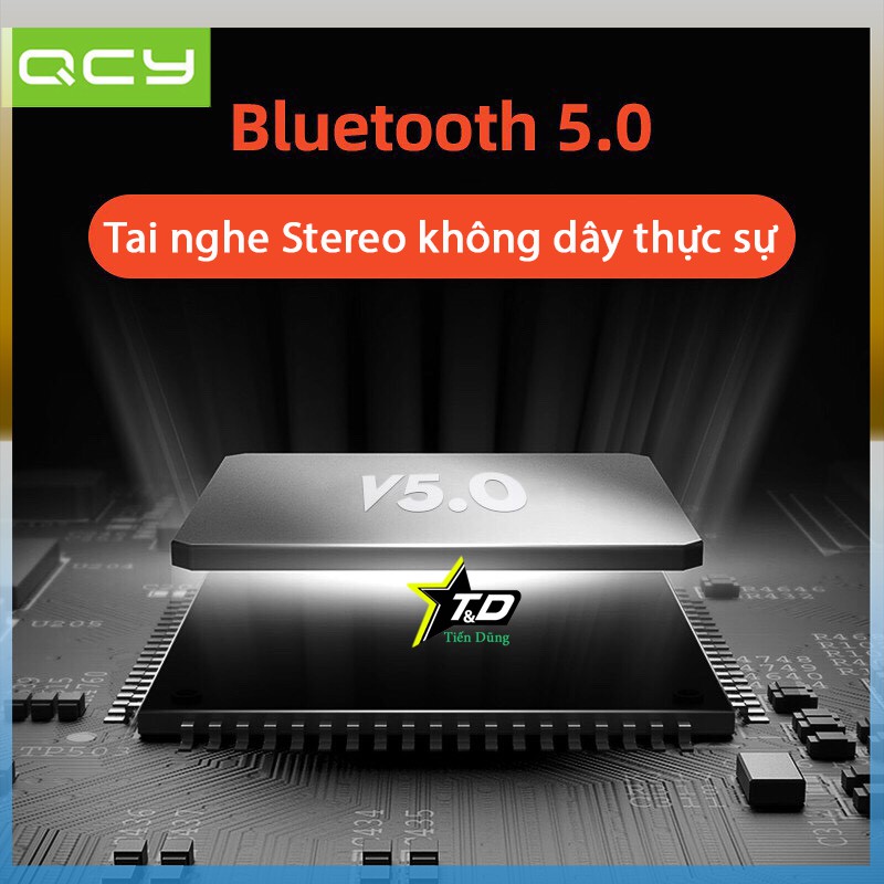 Tai nghe Bluetooth True Wireless QCY T3 - Tai nghe không dây QCY T3 chống nước IPX5 dòng QCY chính hãng