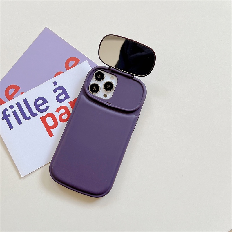 Ốp Điện Thoại Nắp Lật Mặt Gương Màu Tím Cho iPhone 12 13 11 PRO MAX XR 11 12 PRO 13 PRO MAX 14 14 PRO