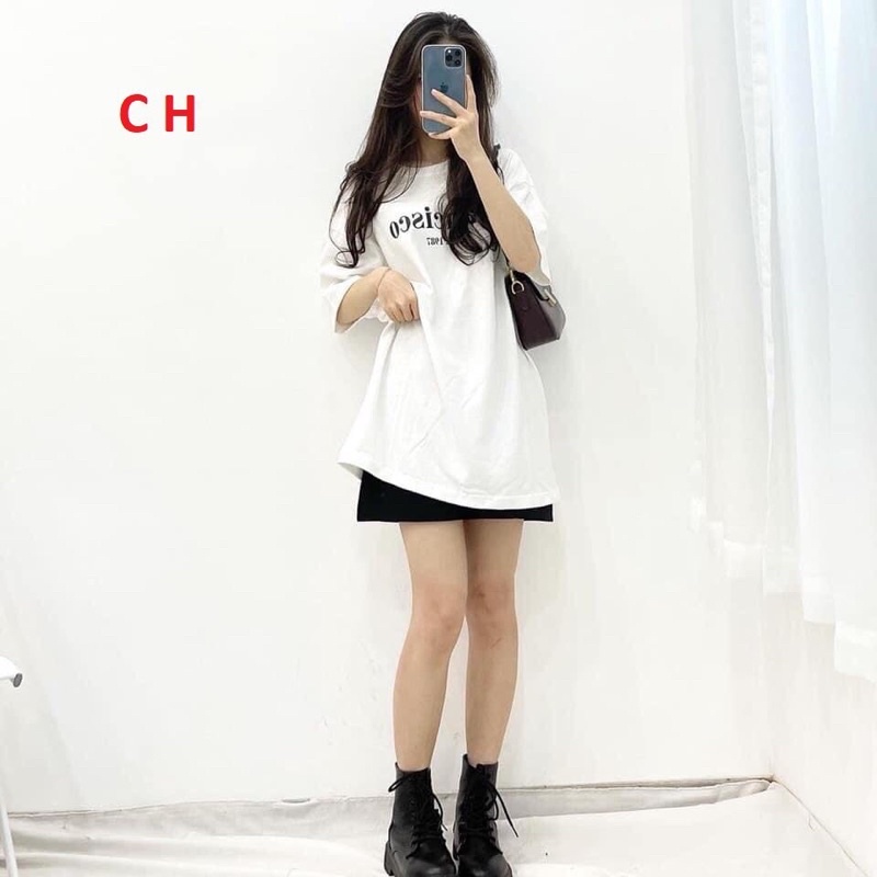Áo thun FranciTay Lỡ Dáng Rộng Oversize KuteUnisex chất cotton mềm mịnPhong cách Thể thao