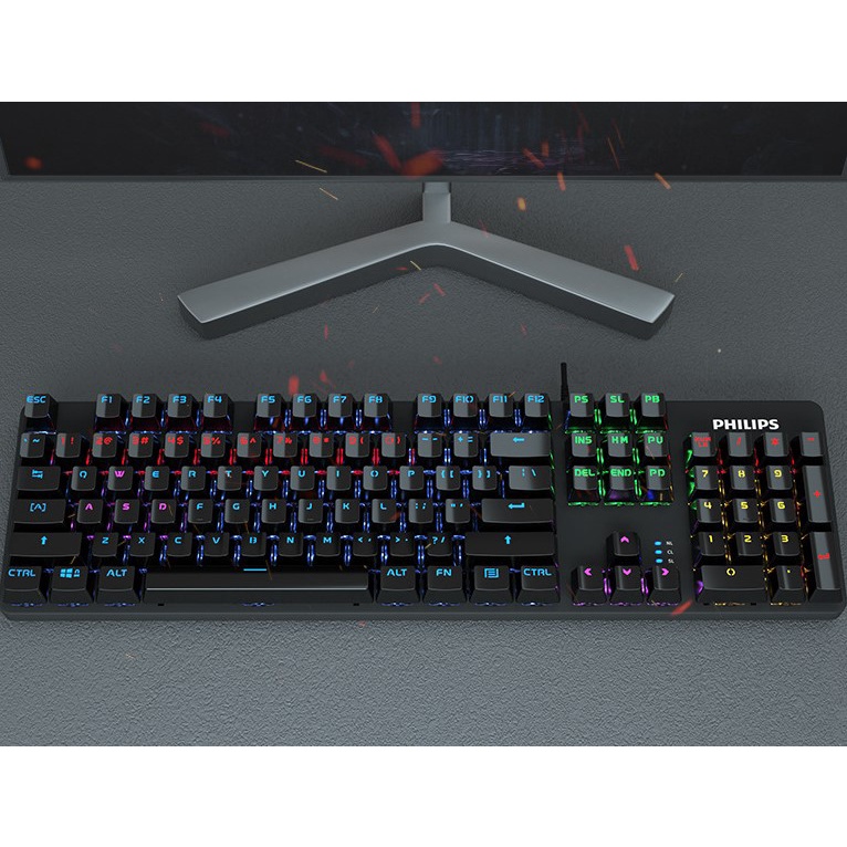 Bàn Phím Cơ Blue Switch SPK8401B 24 chế độ Led RGB 104 Phím Kết Nối Có Dây mới 2022