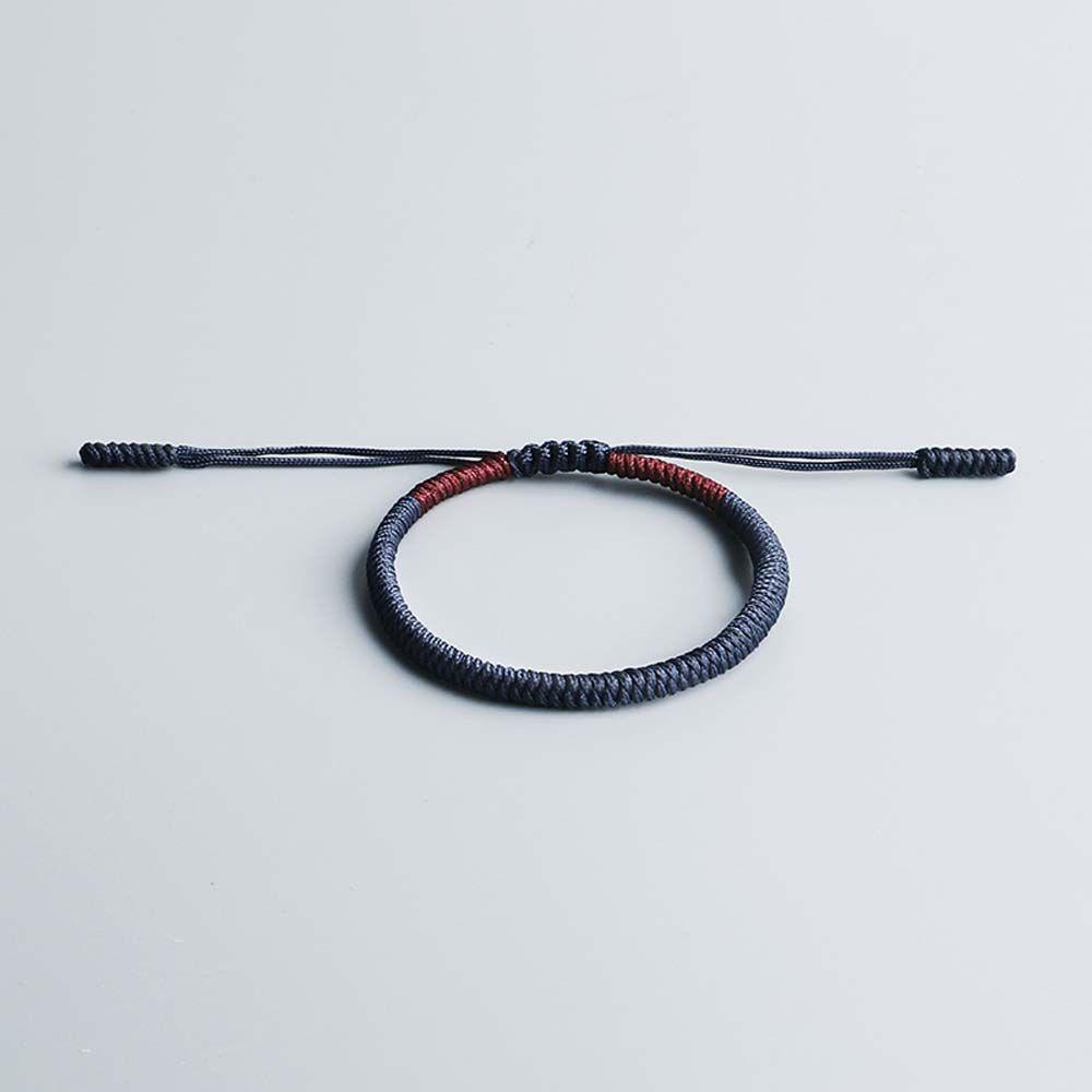 Vòng Đeo Tay Dây Cotton Bện Màu Xanh Navy May Mắn Có Thể Điều Chỉnh Cho Cặp Đôi