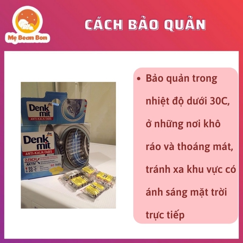 Viên Tẩy Lồng Giặt DenkMit Máy Giặt Cửa Ngang Máy Giặt Cửa Đứng