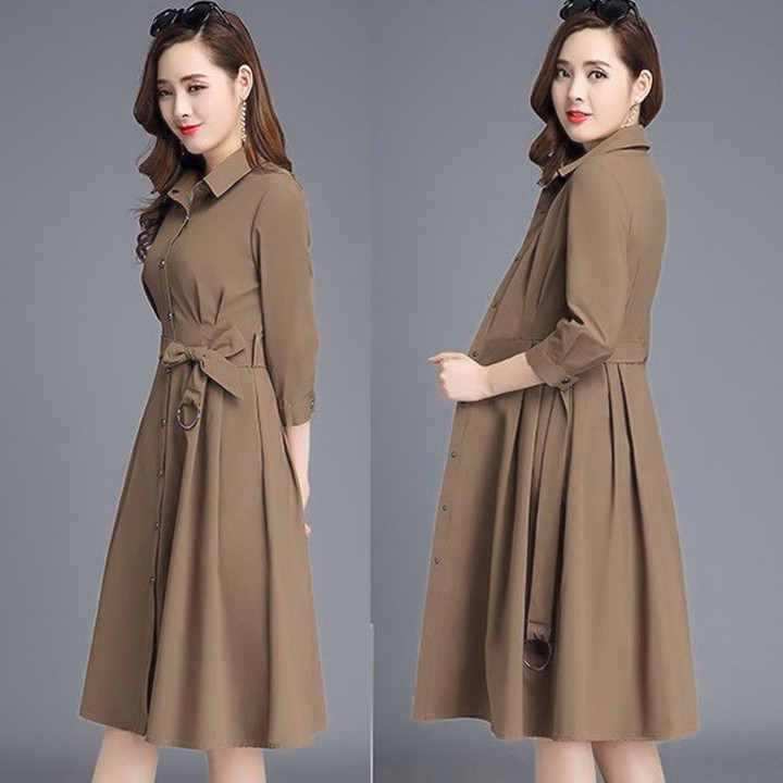 Đầm trung niên sơ mi cổ đức VH03