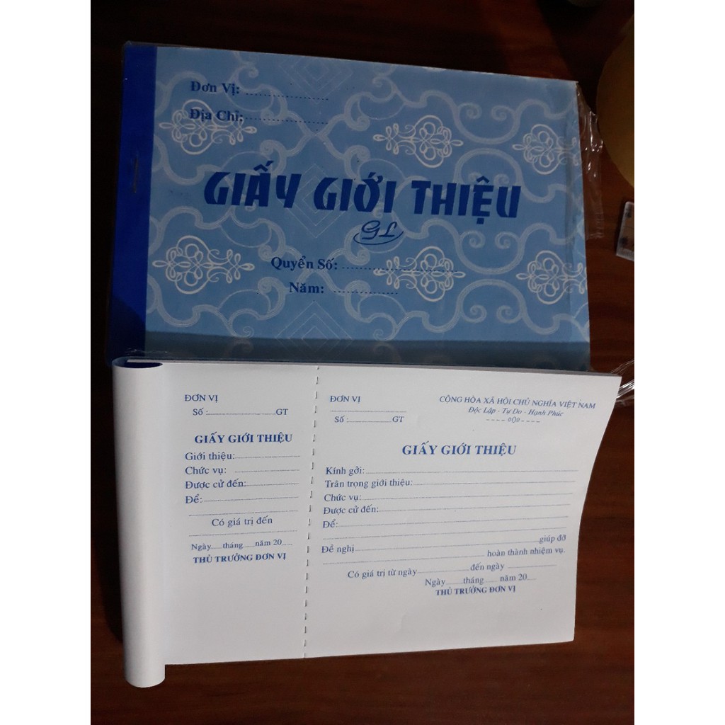 Giấy giới thiệu 1 liên 50 tờ- 13 x 19cm