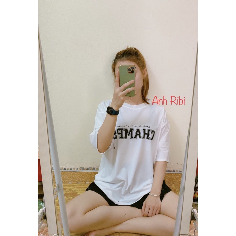 Áo thun From rộng tay lỡ CHAMPS nam nữ unisex