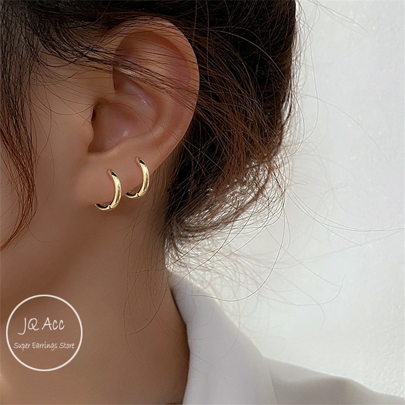 Bông Tai Titan Nữ Bộ Khuyên Tai Tròn Bằng Thép Titan Không Gây Dị Ứng Thời Trang Cho Nữ