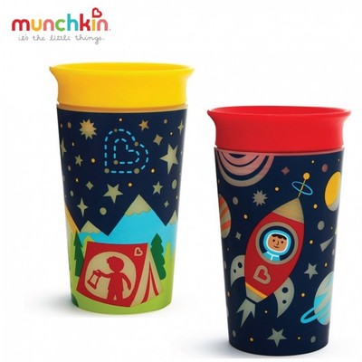 Cốc 360 độ Munchkin phát sáng nhựa cao cấp chống đổ chống sặc 266ml