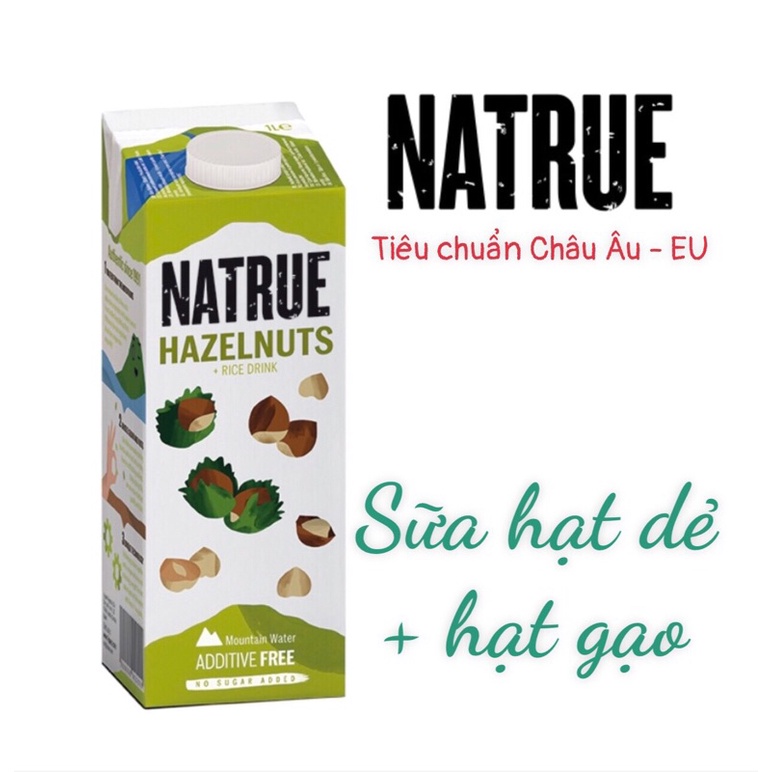 Thùng 6 Hộp 1L Sữa Hazelnuts Rice Hạt Dẻ - Gạo Nguyên Chất Natrue - EU