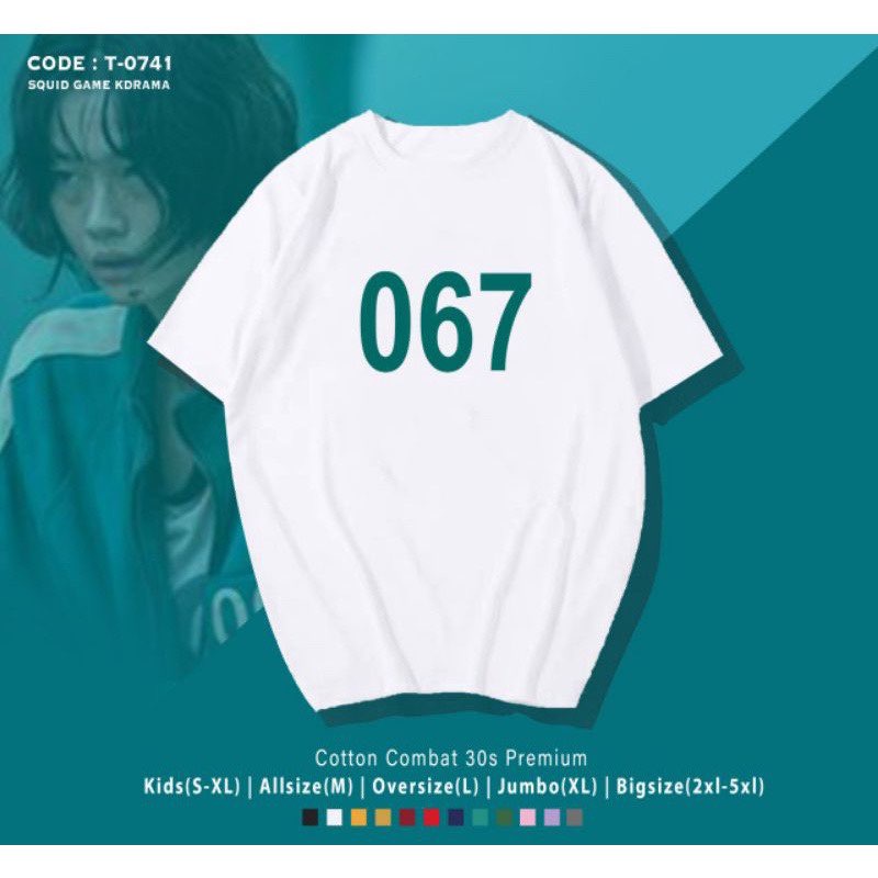 Áo Squid Game chữ số trò chơi con mực, có in số theo yêu cầu form rộng unisex cryaotic10