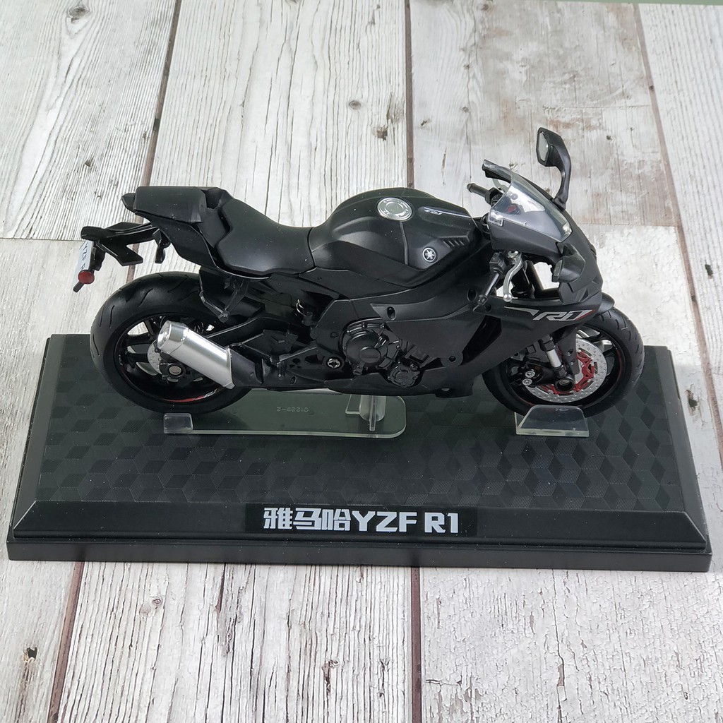 Xe mô hình Moto Yamaha YZFR1 tỉ lệ 1:12, khung hợp kim, lốp cao su, chi tiết như xe thật