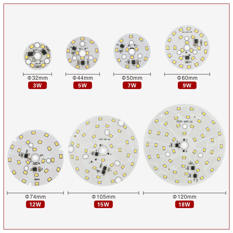 Chip Đèn LED Downlight 3W 5W 7W 9W 12W 15W 18W AC 220V-240V 2835SMD Ánh Sáng Trắng Ấm / Lạnh