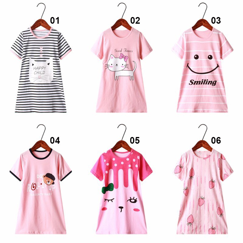 (Hàng Mới Về) Đầm Ngủ ABreeze 100% Cotton Họa Tiết Hoạt Hình Xinh Xắn Dành Cho Mẹ Và Bé