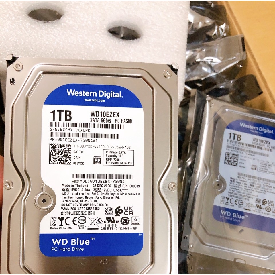 Ổ Cứng HDD WD Blue 1TB 3.5 inch 7200RPM SATA3 6Gb/s Chính Hãng - Bảo hành 24 tháng 1 đổi 1