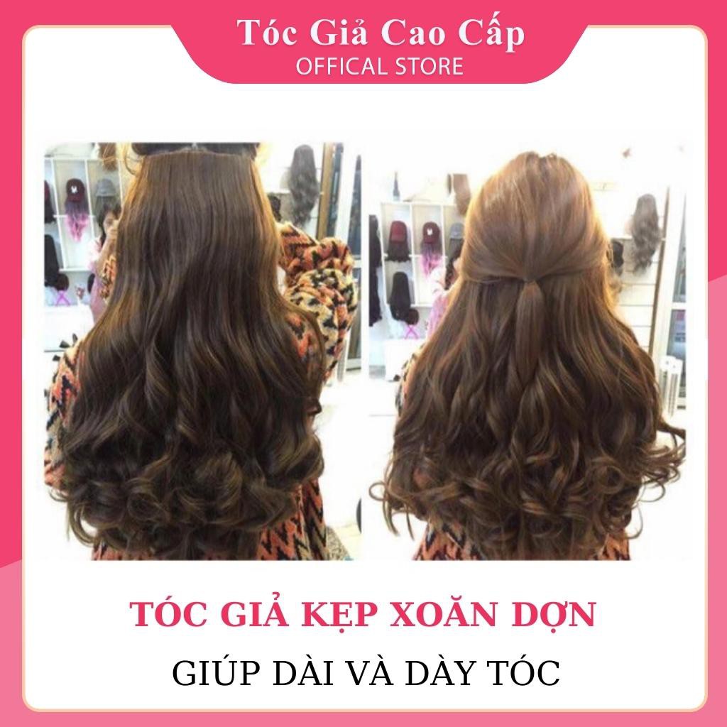 Tóc giả đẹp ❤️FREESHIP❤️ Tóc giả kẹp xoăn dợn v45- kẹp dải 6 phím