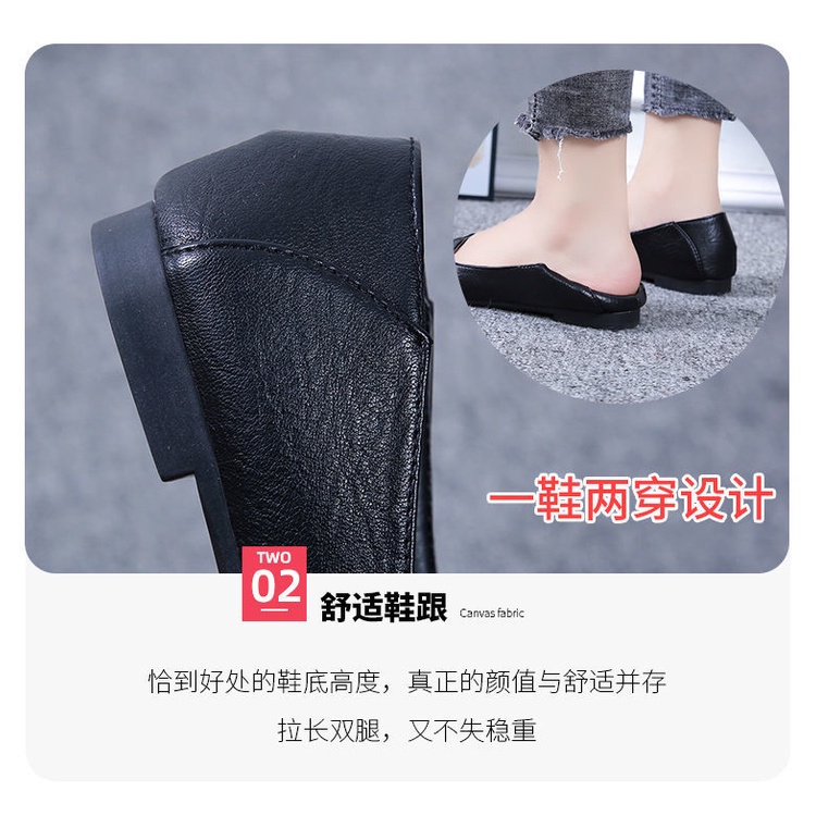 Giày Búp Bê Da Mềm Mũi Nhọn Đế Bệt Chống Trượt Thoáng Khí Thoải Mái Cho Nữ