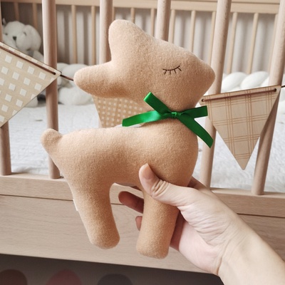 Gấu bông doudou phong cách Hàn Quốc vải đũi organic an toàn cho bé, thích hợp làm đạo cụ chụp ảnh