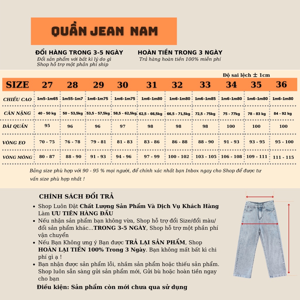 Quần jean baggy nam rách trắng đen 2 gối gấu ống suông rộng chất vải bò cao cấp ...