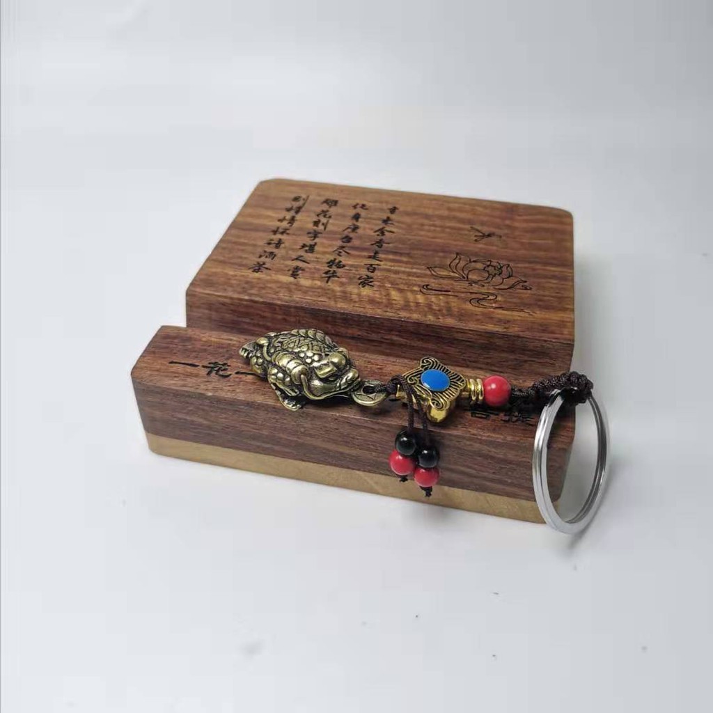 Móc khóa phong thủy đồng thau Thiềm thừ  Hút tài lộc