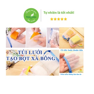 Túi lưới tạo bọt xà bông dùng treo xà bông hoặc có thể thay bông tắm tạo bọt mịn