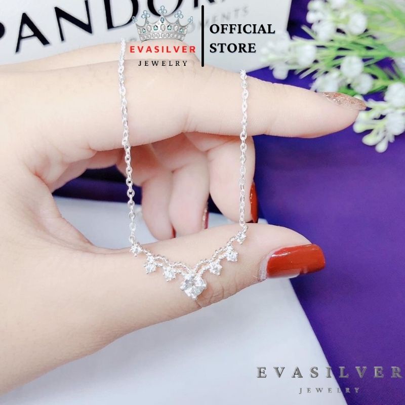 Dây chuyền bạc Evasilver dạng ngắn phong cách trẻ trung nữ tính,Vòng cổ chât liệu bạc ta sang trọng