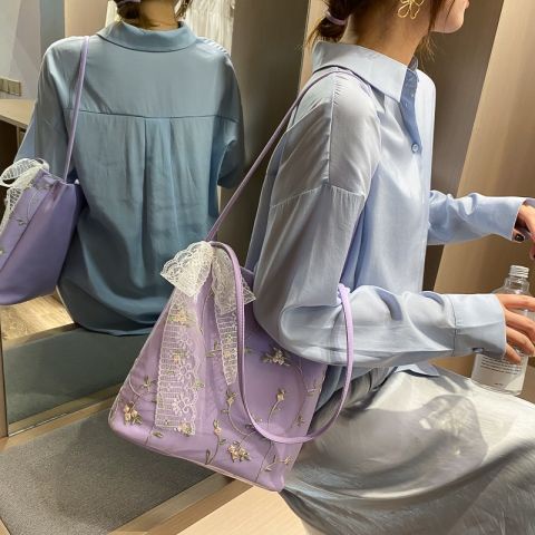 Túi Xách Nữ Đan Lát Phối Ren Phong Cách Hàn Quốc Mới
