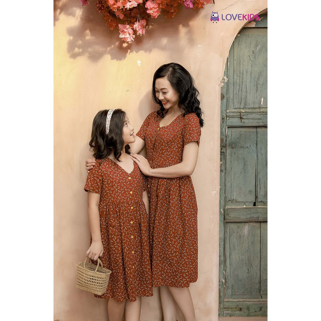 [MINIU] Set Váy đỏ hoạ tiết bé gái và mẹ MNG20DR012 - Lovekids