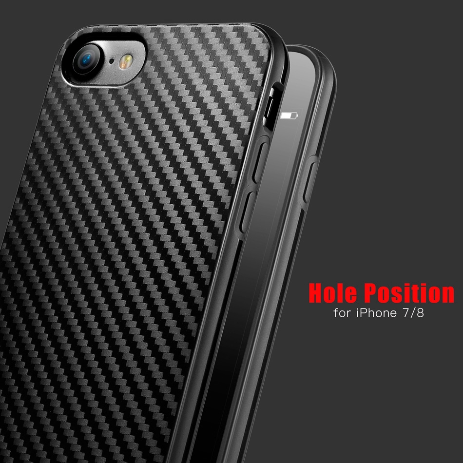 Ốp Điện Thoại Silicon Mềm Sợi Carbon Chống Sốc Cho Iphone 8 7 Plus SE2 SE3 SE 2022 i7