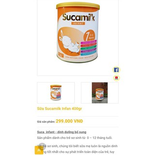 Sữa Sucamilk Infant 900gr (0-12 tháng)