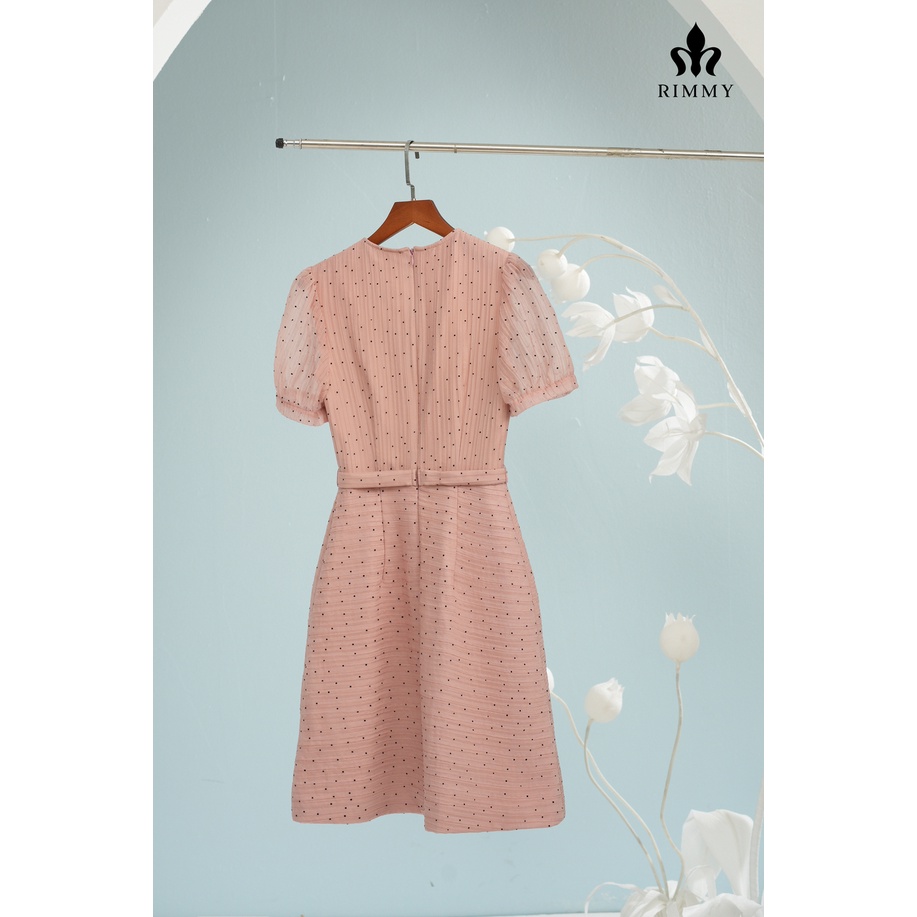 Váy thiết kế Rosy hồng chấm bi Rimmy [VA03-0422]