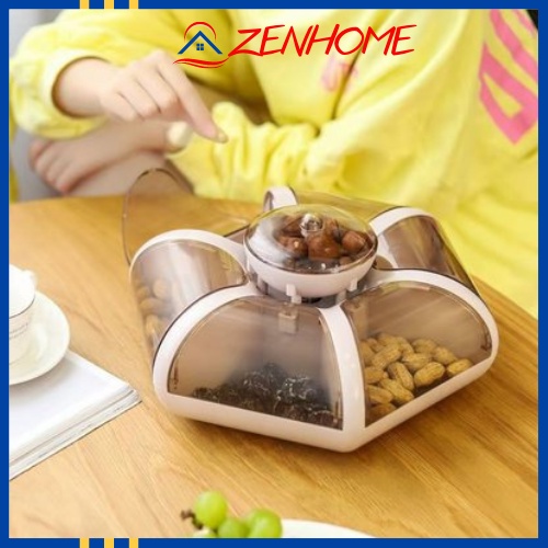 Khay đựng bánh kẹo hộp đựng mứt tết hình cánh sen 6 cánh tự bung cao cấp mẫu mới nhất