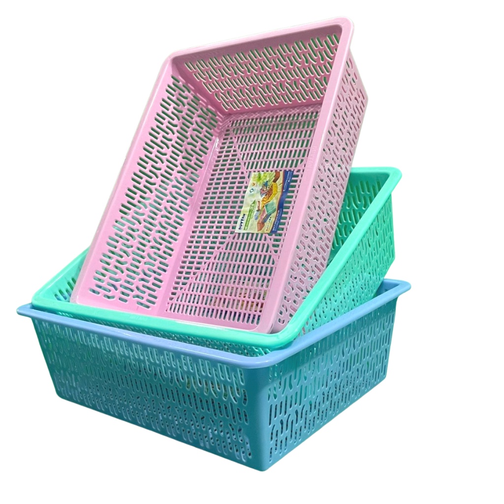 Rổ nhựa chữ nhật cao 3T8 nhiều màu đựng đồ đa năng tiện ích