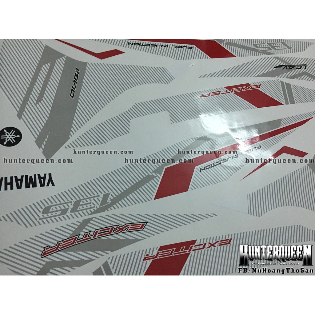 Tem rời Exciter 135 đời 2011-2014. Dán xe trắng RC 2016
