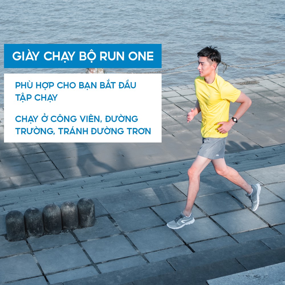 Giày chạy bộ nam Decathlon Run One siêu nhẹ - Xám