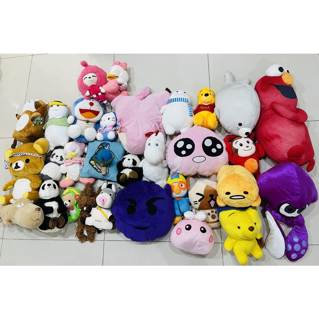 Gấu bông giá rẻ size trung 20-50cm 35k nhiều mẫu giao ngẫu nhiên hoặc chọn Hello Kitty Doraemon Disney Pooh Rilakkuma