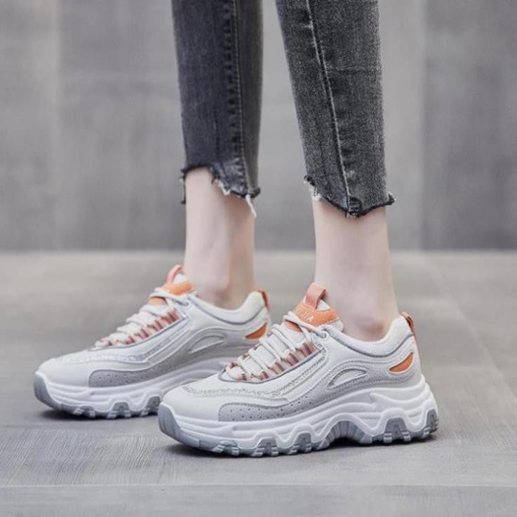 Giày Sneaker Nữ Phối Màu Hai Màu Cam Hồng Cao 3Cm Cực Xinh, Nhanh Nhẹn Cho Mùa Hè Năng Động | BigBuy360 - bigbuy360.vn