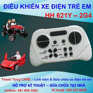 Điều khiển xe điện trẻ em hh621y - 2.4g dùng cho bi mạch hh621k 12v hãng honghui