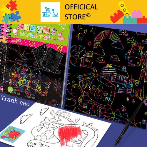 Tranh Cạo Ma Thuật 7 Sắc Cầu Vồng Và Tô Màu Scratch Thú Vị, Sáng Tạo Theo Chủ Đề