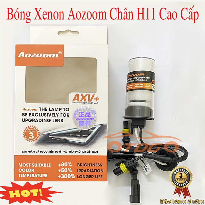 Bóng Xenon Aozoom Cao Cấp Chân H11 Bảo Hành 3 Năm