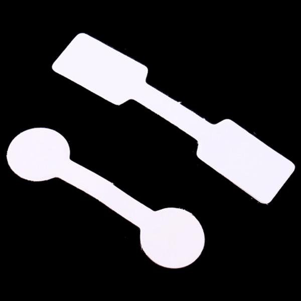 100 Tag ghi giá treo nhẫn hình chữ nhật và hình tròn màu trắng trơn, không keo🔔