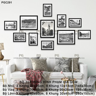 Bộ 11 Khung Ảnh Treo Tường Hình Ảnh Đà Lạt Xưa Phong Cách Trắng Đen Nghệ Thuật - Khung Hình Phạm Gia PGC291