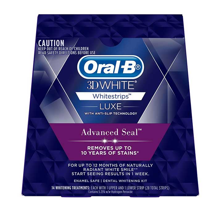 Miếng dán tẩy trắng răng Oral-b 3D white whitestrips luxe advanced seal 14 miếng của Úc