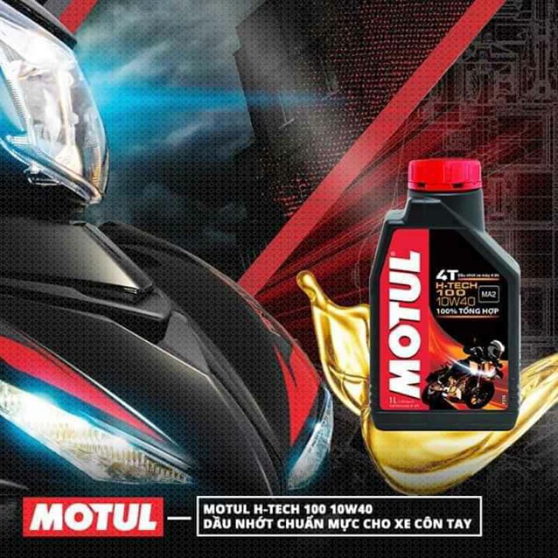 Dầu nhớt Mô tô xe máy Motul H-Tech 100 4T 10W40 1L