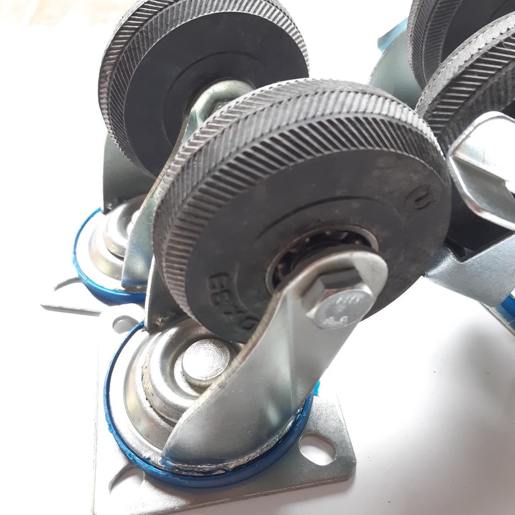 Bộ 4 bánh xe đẩy Cao su 125mm xoay 360 độ - MITUHOME, Chịu lực 500kg