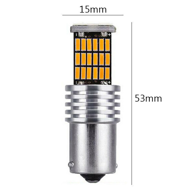 Set 2 Đèn LED Xi Nhan 1156 7506 P21W BA15S Ánh Sáng Vàng Cho Xe Ô Tô