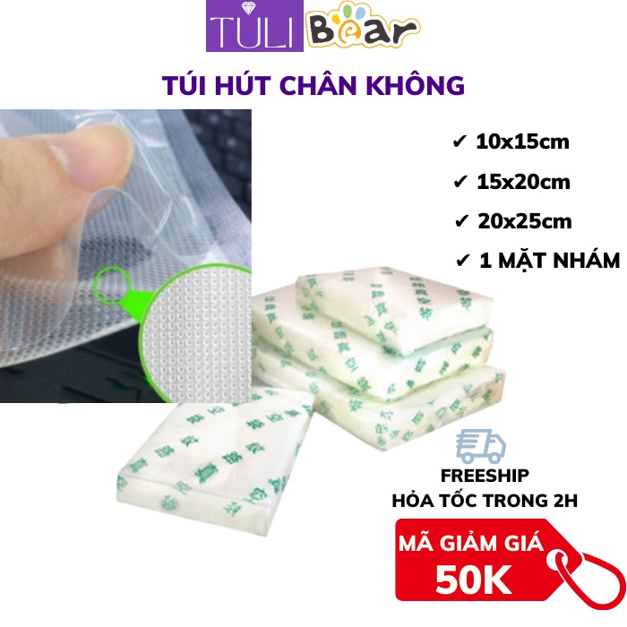 Túi hút chân không một mặt nhám Bear, Cuộn và túi đựng thực phẩm 1 mặt nhám, hàng cao cấp, An toàn, có đầy đủ kích thước