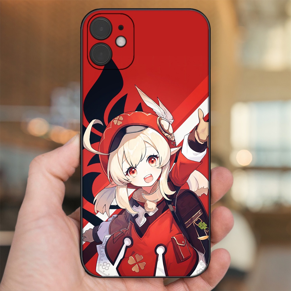 Ốp lưng iPhone 11 dẻo đen cạnh vuông in hình Klee Genshin Impact