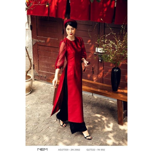 Quần mặc cùng áo dài nem màu đen size 8=xl