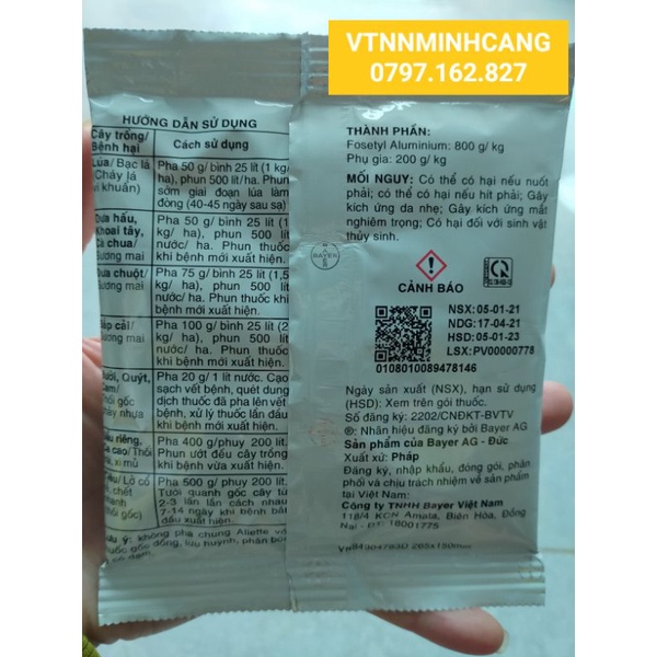 THUỐC TRỪ BỆNH ALIETTE 800WG  Gói  100gr